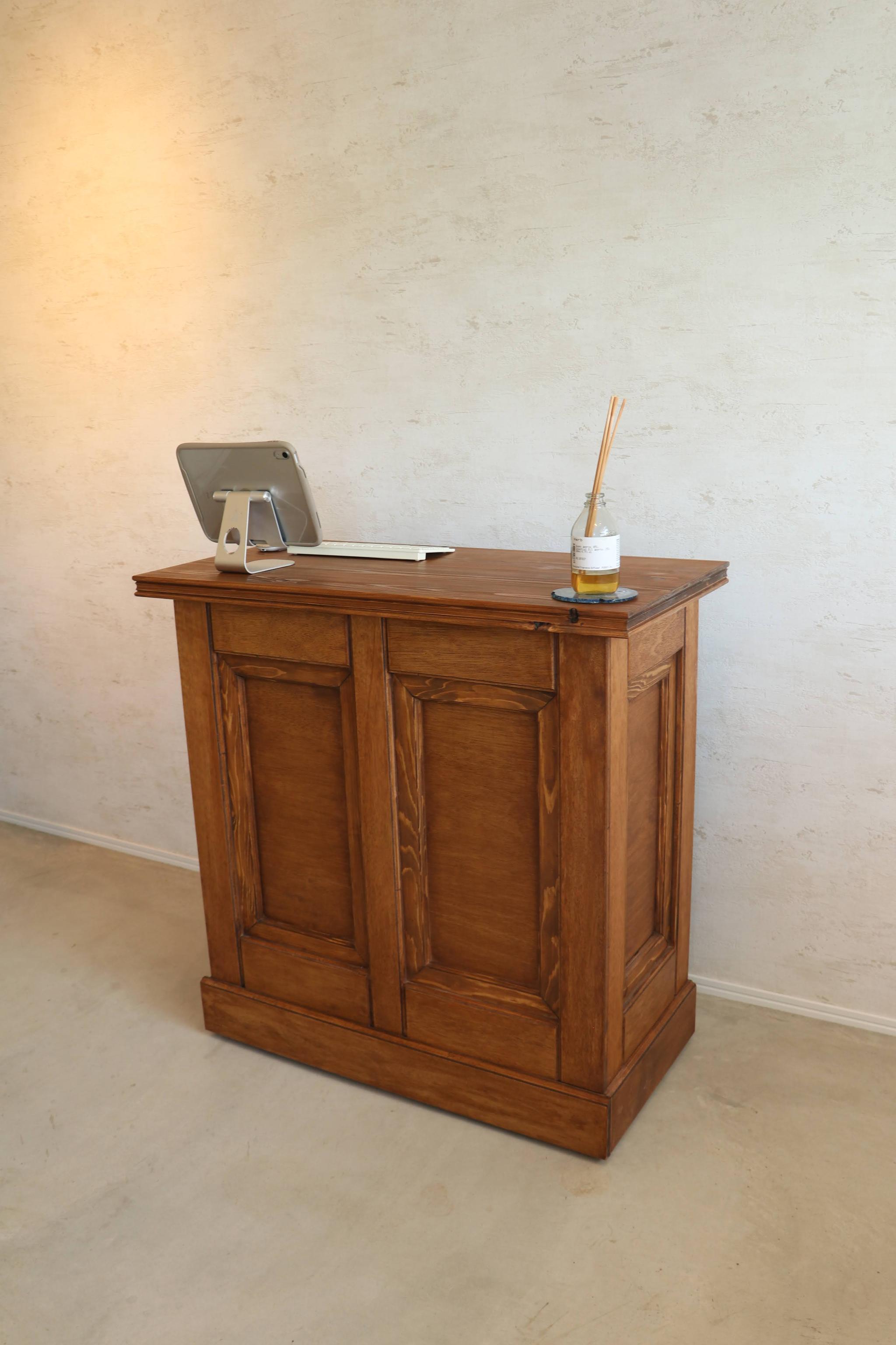 アンティークカウンター レジ台 キャッシャー バーカウンター 受付 サイドテーブル 水槽台 ディスプレイ 店舗什器 | 2枚目